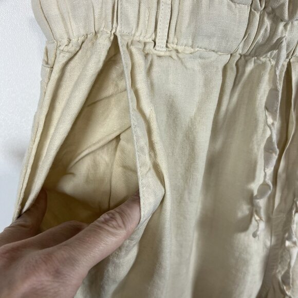 Cloth & Stone Boho Crop Linen Pants Women Small Distressed Chic Lagenlook Frayed - Picture 4 of 10